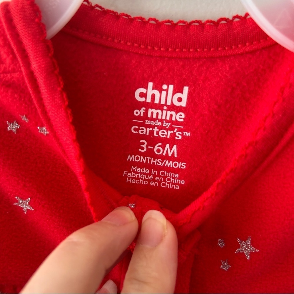 Child of Mine Carter’s Red Penguin Footie Pyjamas size 3 to 6 Months - Picture 3 of 5